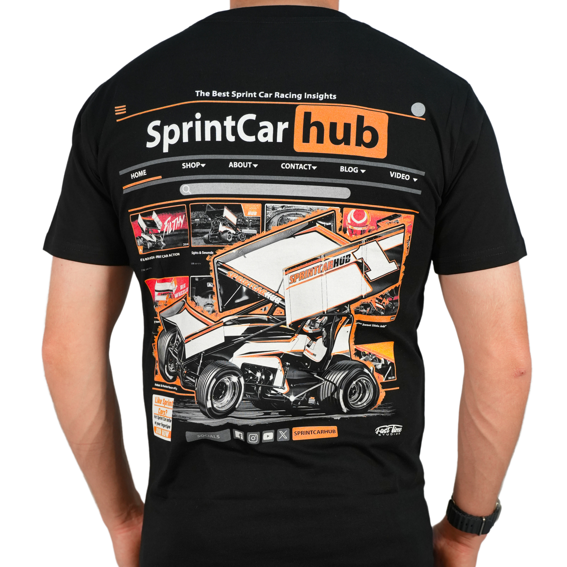NAUGHTY T Shirt BLACK Sprint Car Hub